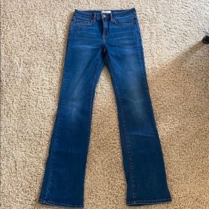 High Rise Semi Flare Blue Jeans